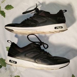 Fila black athletic shoes white sole 8